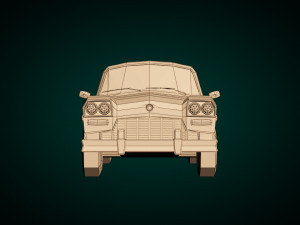 low poly sedan car 05 3D 모델