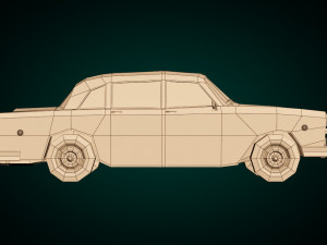 low poly sedan car 05 3D 모델