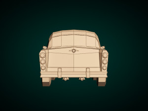 low poly sedan car 05 3D 모델