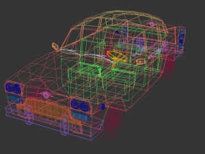 low poly sedan car 05 3D 모델
