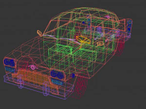 berlina low poly 05 Modello 3D