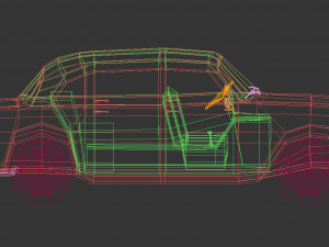 low poly sedan car 05 3D 모델
