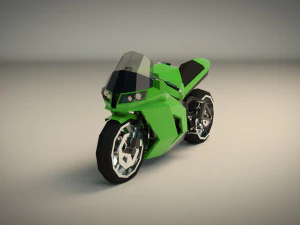 low poly motorcycle 04 3D Model