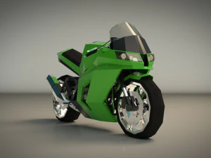 low poly motorcycle 04 3D Model