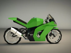 low poly motorcycle 04 3D Model