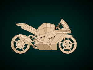 low poly motorcycle 04 Modèle 3D