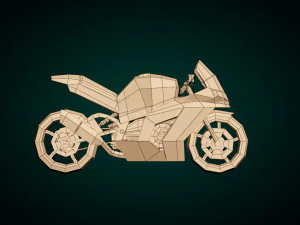 low poly motorcycle 04 3D Model