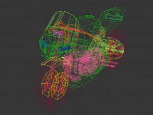 low poly motorcycle 04 3D Model
