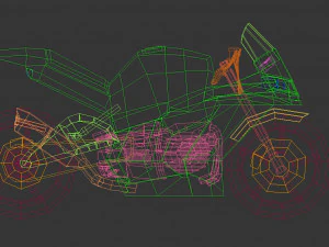 low poly motorcycle 04 3D Model