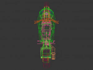 low poly motorcycle 04 3D Model