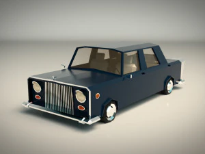 low poly sedan car 06 3D Model