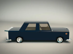 low poly sedan car 06 3D Model