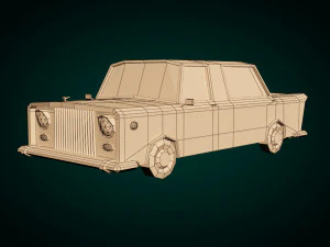 low poly sedan car 06 3D Model