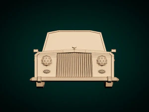 low poly sedan car 06 3D Model