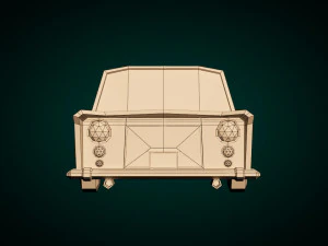 low poly sedan car 06 3D Model