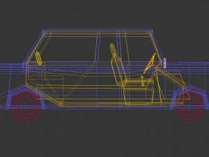low poly sedan car 06 3D Model
