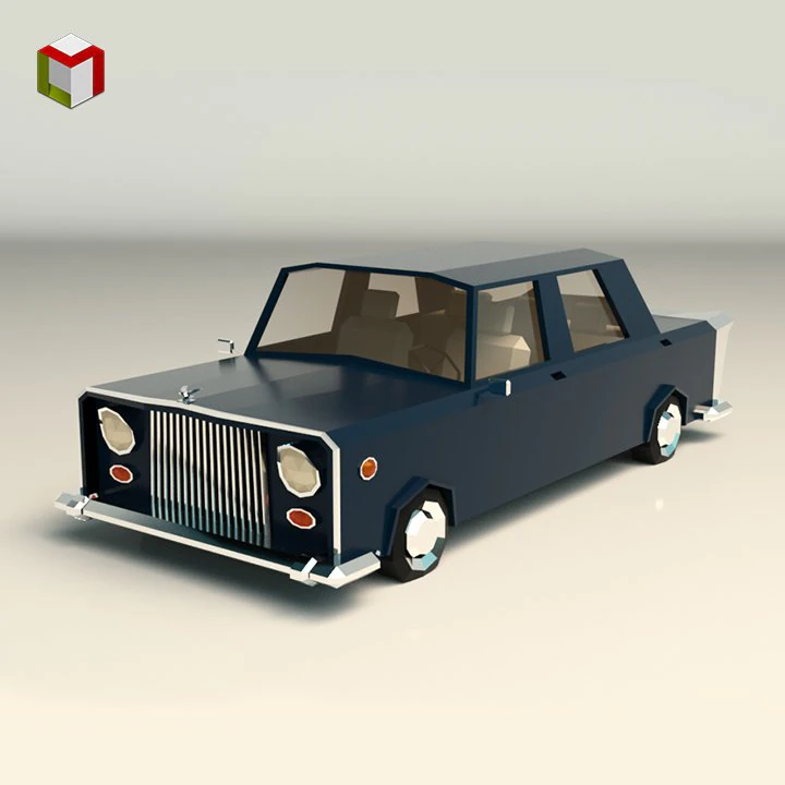 low poly sedan car 06 3D Model .c4d .max .obj .3ds .fbx .stl .blend