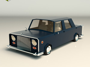 low poly sedan car 06 3D 모델