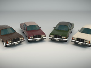low poly sedan car 04 3D 模型