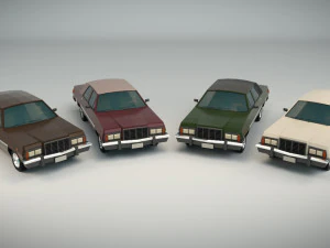 low poly sedan car 04 3D Model