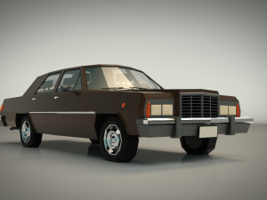 low poly sedan car 04 3D 模型