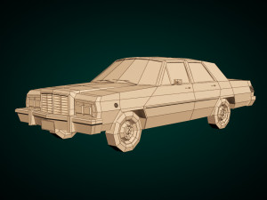 low poly sedan car 04 3D 模型