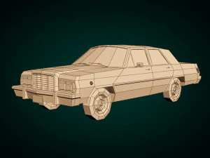 low poly sedan car 04 3D Model