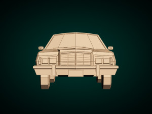 low poly sedan car 04 3D 模型