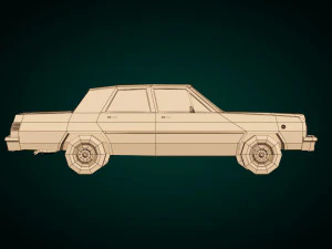 low poly sedan car 04 3D Model