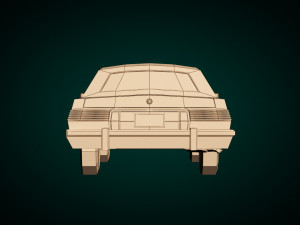 low poly sedan car 04 3D 模型