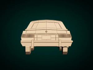 low poly sedan car 04 3D Model