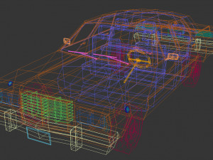 low poly sedan car 04 3D 模型