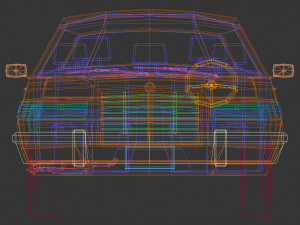low poly sedan car 04 3D 模型