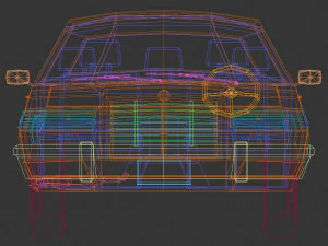 low poly sedan car 04 3D Model