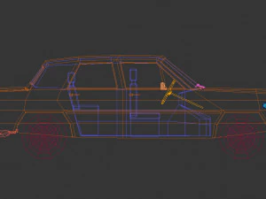 low poly sedan car 04 3D Model