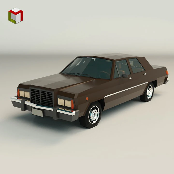 low poly sedan car 04 3D Model .c4d .max .obj .3ds .fbx .stl .blend