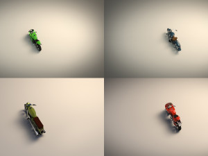 low poly motorcycle pack 01 Modelo 3D