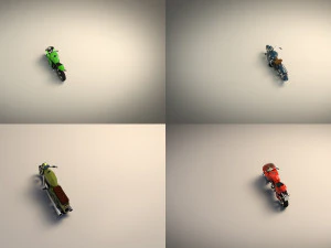 low poly motorcycle pack 01 3D Model