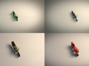 low poly motorcycle pack 01 Modelo 3D