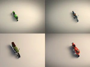 low poly motorcycle pack 01 3D Model