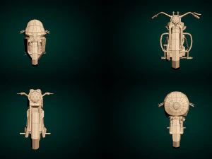 low poly motorcycle pack 01 3D Model