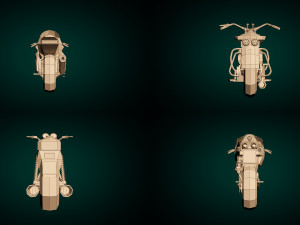 low poly motorcycle pack 01 Modelo 3D
