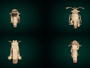 low poly motorcycle pack 01 3D Model