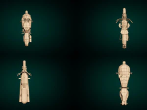 low poly motorcycle pack 01 3D Model