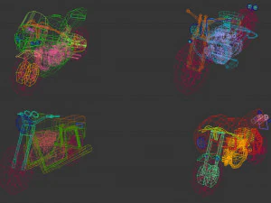 low poly motorcycle pack 01 3D Model