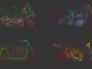 low poly motorcycle pack 01 Modelo 3D