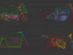 low poly motorcycle pack 01 3D Model
