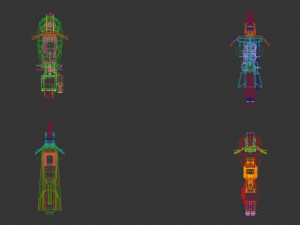 low poly motorcycle pack 01 Modelo 3D