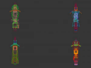 low poly motorcycle pack 01 3D Model