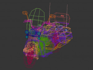 low poly motorcycle 05 3D Model